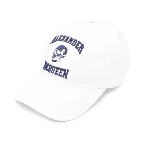 Hvid Bomuld Baseball Hat med Skull
