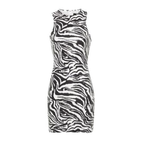 Zebra Print Sequin Kjole