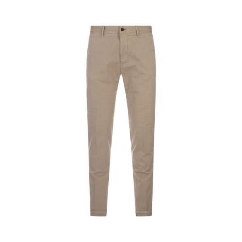 Brun Slim Fit Gabardine Bukser