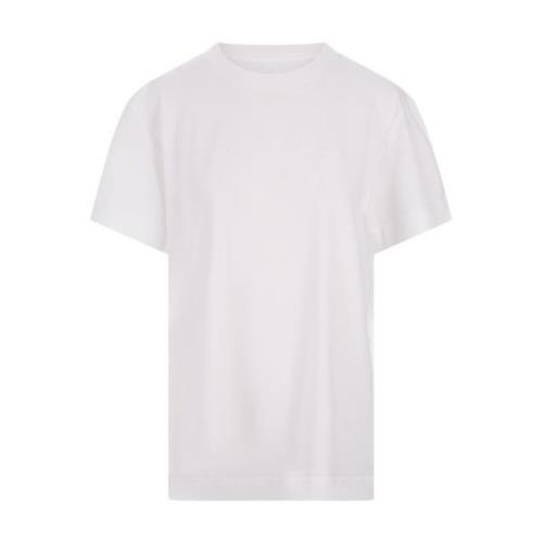 Hvid T-shirt med broderet signatur