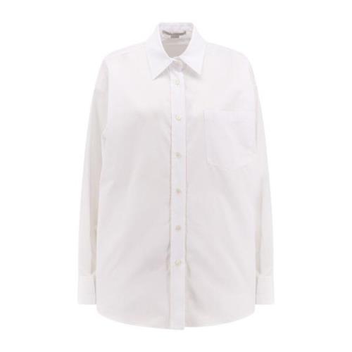 Hvid Oversize Skjorte Spids Krave