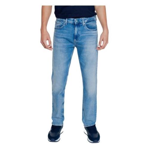 Blå Bomuld-Lycra Herre Jeans