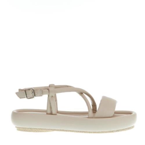 Beige Sandal Kilehæl Lav