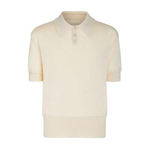 Off-White Strikket Polo Skjorte