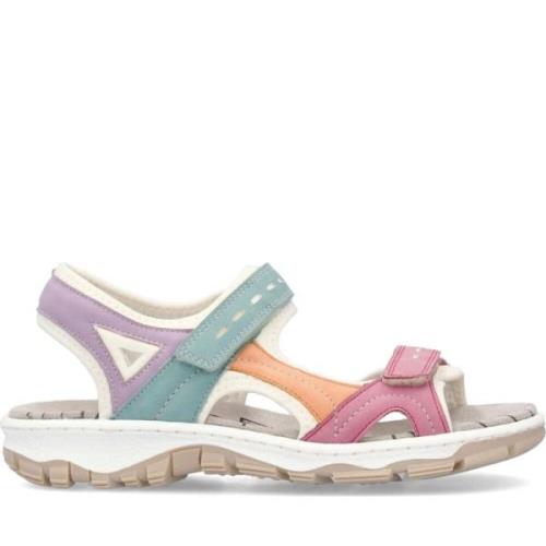 Multifarvede flade sandaler til kvinder