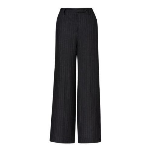 Pinstriped Linen Drop-Crotch Trousers