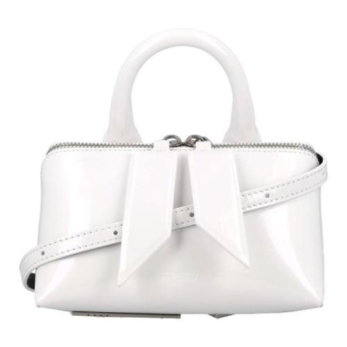Hvid Craquelle Læder Håndtaske