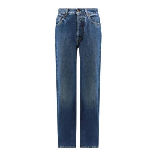 Blå Jeans med Plissering, Lavet i Italien
