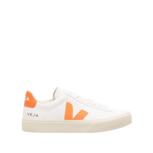 Hvide Sneakers med Orange Accenter