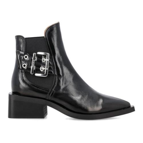 Chunky Buckle Chelsea Boots Sort