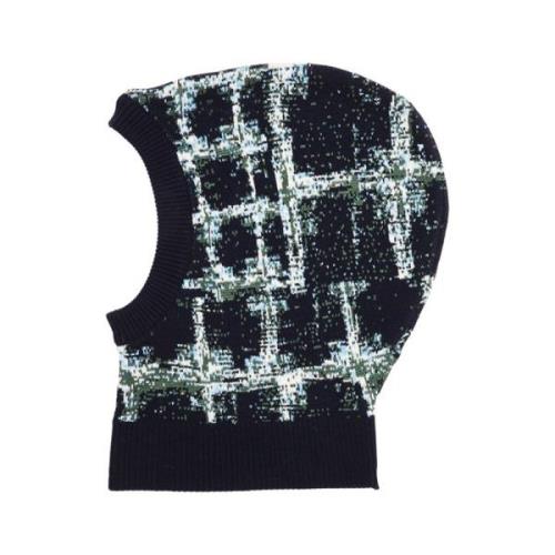 Abstrakt Print Balaclava Sort Shibori Tjekker