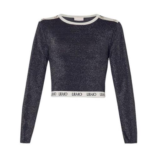 Sort Sweater med Lurex Detaljer