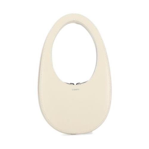 Ivory Læder Håndtaske Oval Form