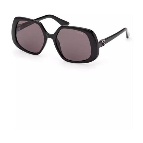 Sorte firkantede solbriller med kontrastdetaljer