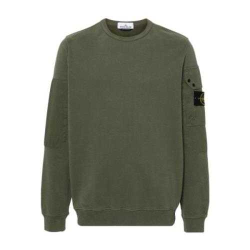 Grøn Crew Neck Sweater med Patch