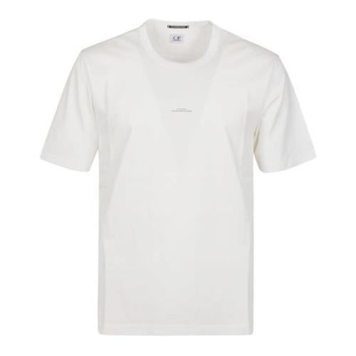 Hvid Logo Print Jersey T-Shirt