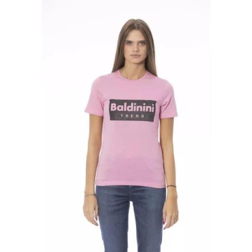Elegant Pink T-shirt Italiensk Stil