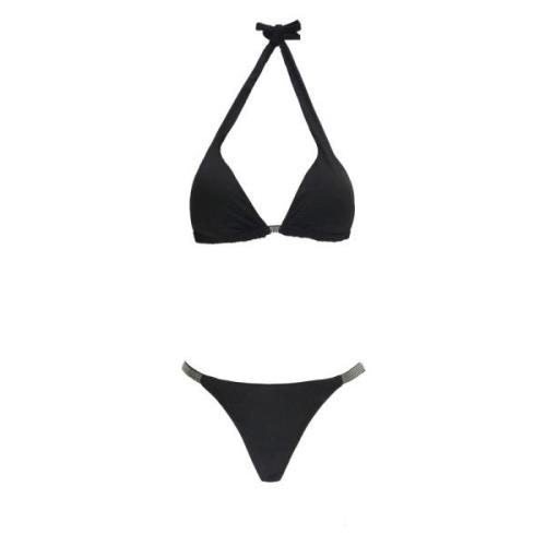 Sort Sea Bikini med Strass Detaljer