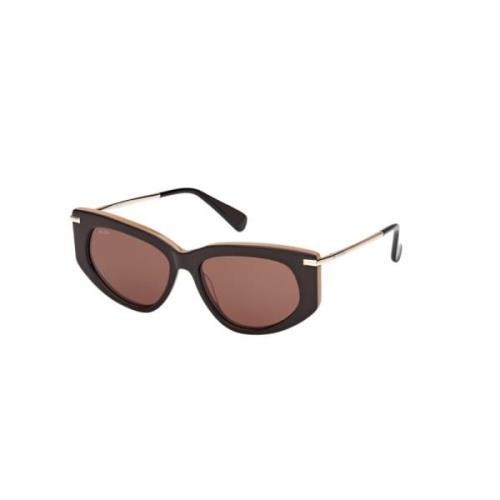 Mørkebrune solbriller med brune linser