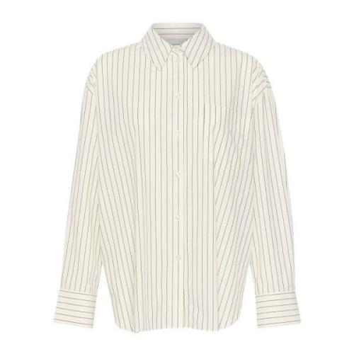 Klassisk Oversize Skjorte Hvid Stribe