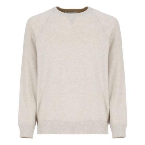 Beige Uld Cashmere Silke Sweater