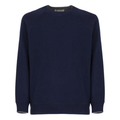 Blå Uld Cashmere Silke Sweater