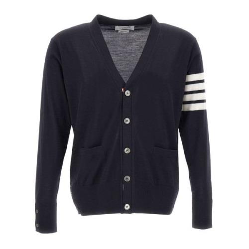 Navy Blue V-Neck Cardigan Sweater