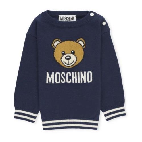 Blå Sweater med Teddy Bear Logo