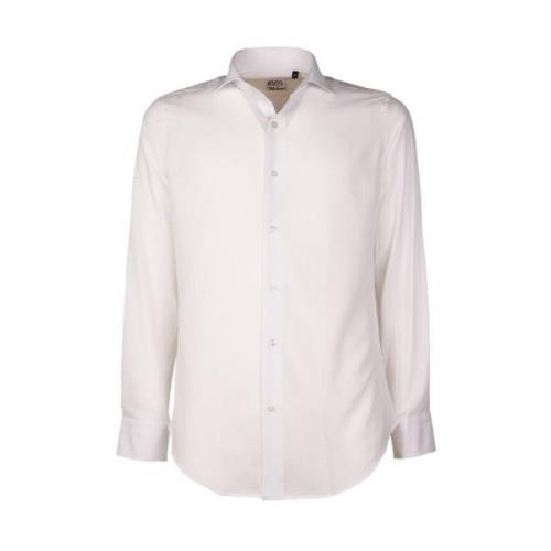 Hvid Bomuldsskjorte med Knappelukning
