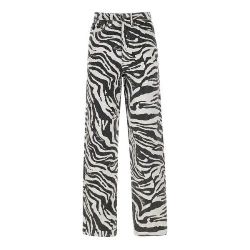 Zebra Mønster Brede Ben Jeans