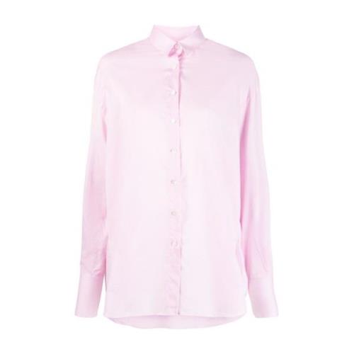 Lyserød Button-Up Skjorte Oversize Ramme