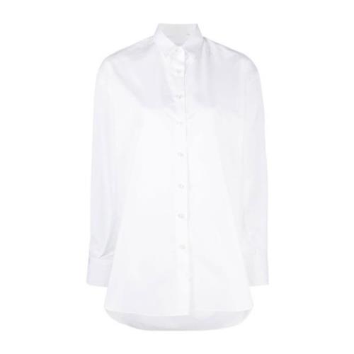 Hvid Bomuld Skjorte Langærmet