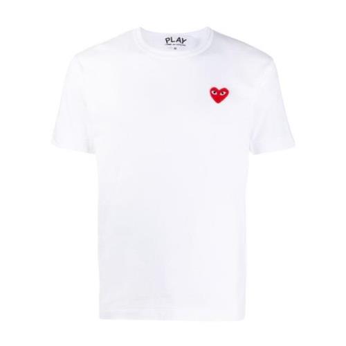 Hvid Logo Broderet T-shirt