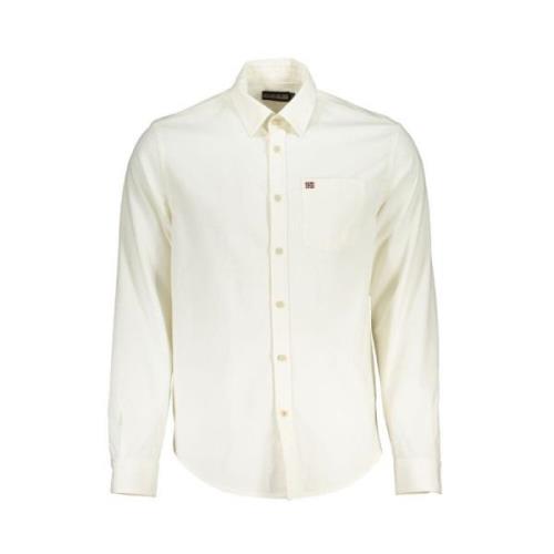 Elegant langærmet skjorte i hvid bomuld