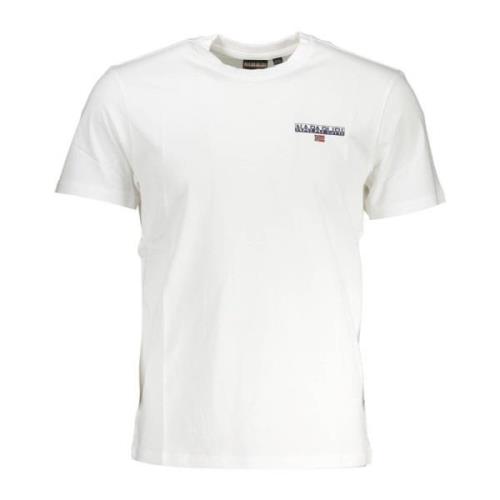 Hvid Bomuld T-Shirt med Print