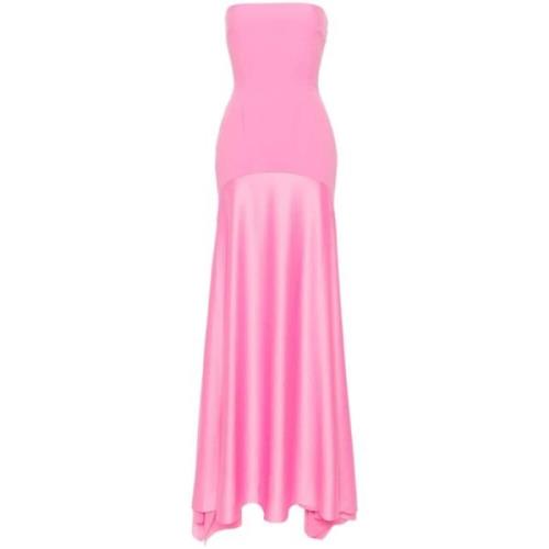 Pink Bustier Style Kjole med Draperet Detaljer