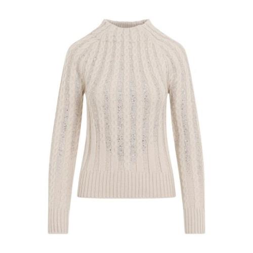 Hvid Smok Turtleneck Sweater