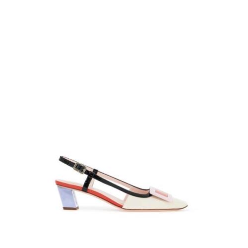 Farveblok Patentlæder Slingback Pumps