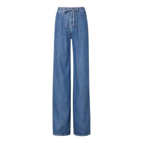 Wide Leg Drawstring Jeans - Ghost