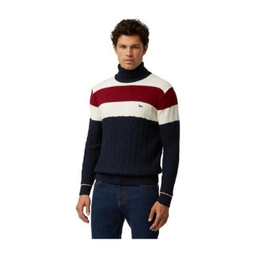 Blå Sweater med Horisontale Striber