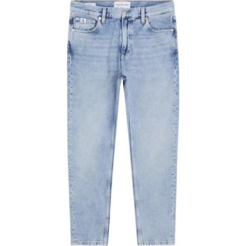 Blå Denim Tapered Leg Dad Jeans