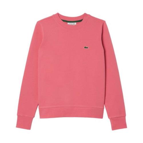 Pink Sweater Klassisk Krokodille Broderi