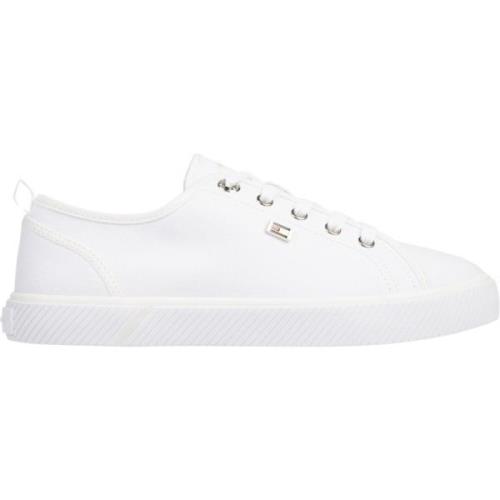 Hvide Lærred Lavtop Sneakers