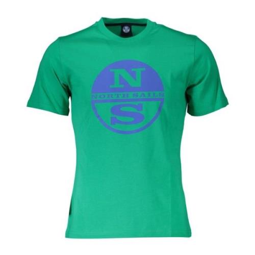 Grøn Bomuld T-Shirt med Print
