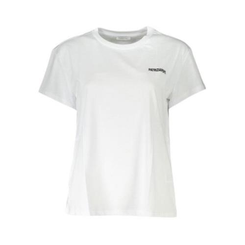 Hvid Bomuld Broderet Logo T-Shirt