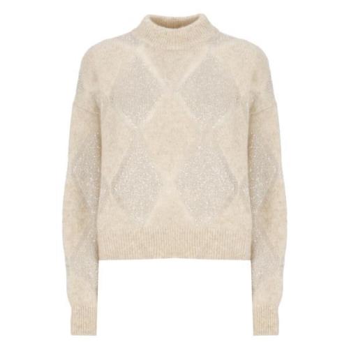 Paillet Uld Mohair Sweater Kvinde