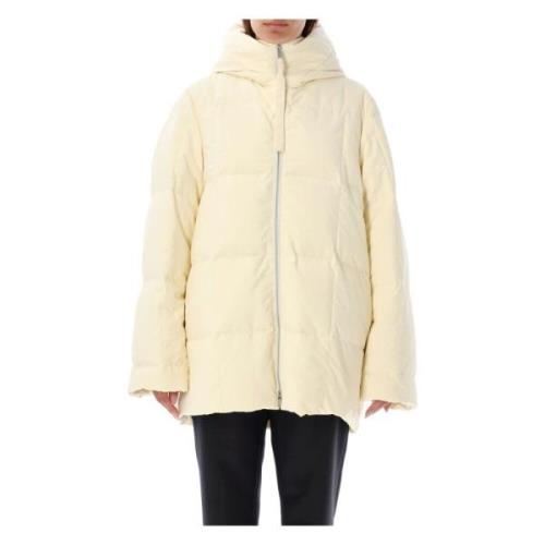 Lys Beige Quiltet Puffer Yderbeklædning