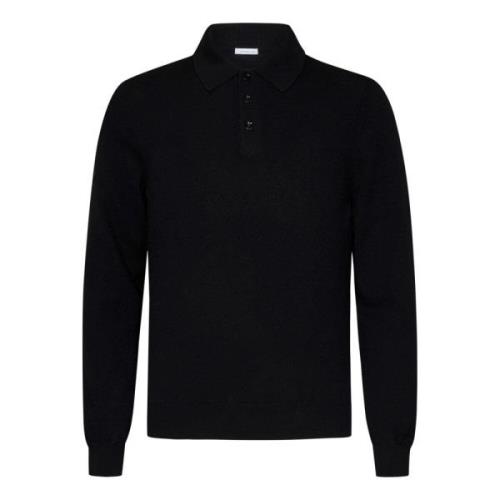 Sort Cashmere Strik Polo Skjorte