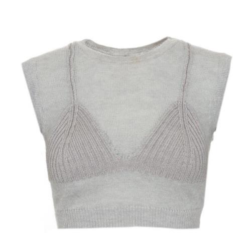 Cropped Mohair-Alpaca Top