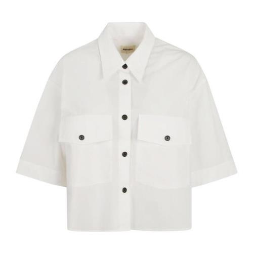 Hvid Bomuld Poplin Oversized Skjorte